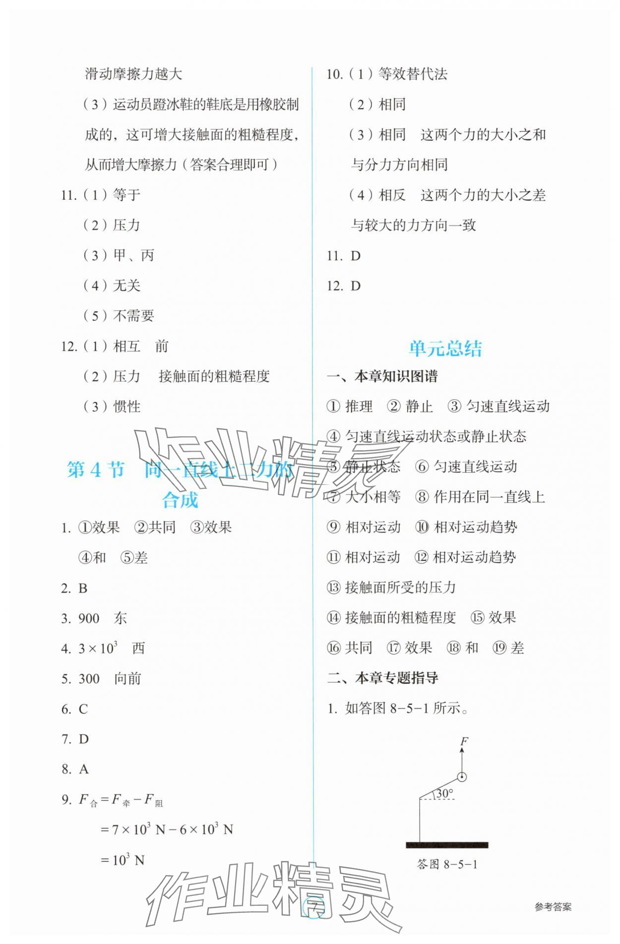 2025年學(xué)生基礎(chǔ)性作業(yè)八年級物理下冊人教版 第7頁