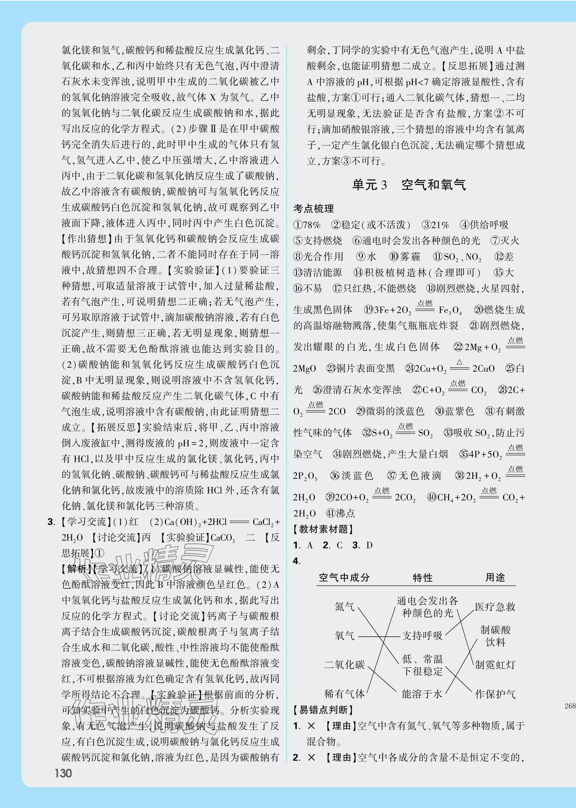 2025年萬(wàn)唯中考試題研究九年級(jí)化學(xué)陜西專版 參考答案第10頁(yè)