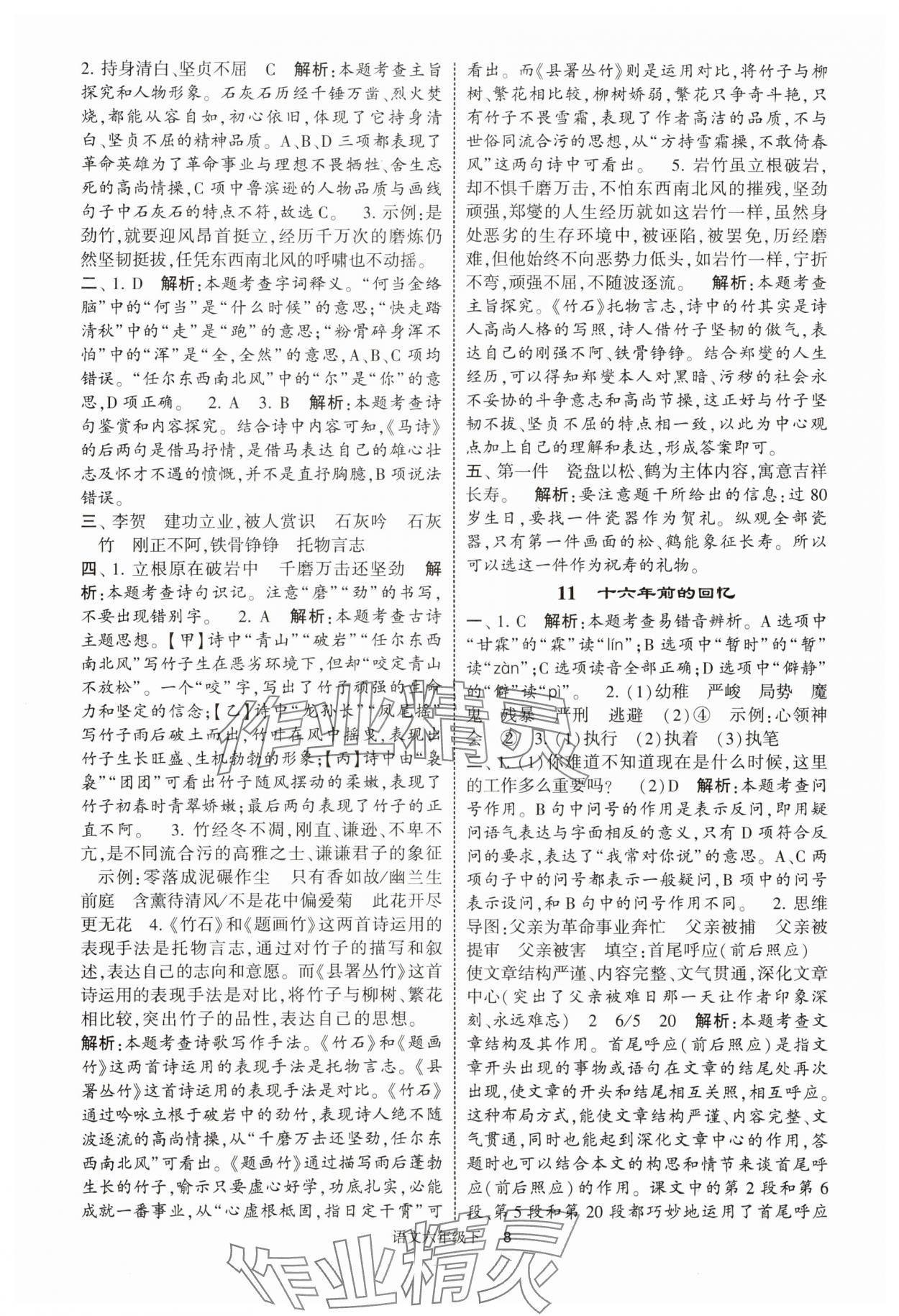 2025年經(jīng)綸學(xué)典提高班六年級(jí)語(yǔ)文下冊(cè)人教版浙江專(zhuān)版 第8頁(yè)