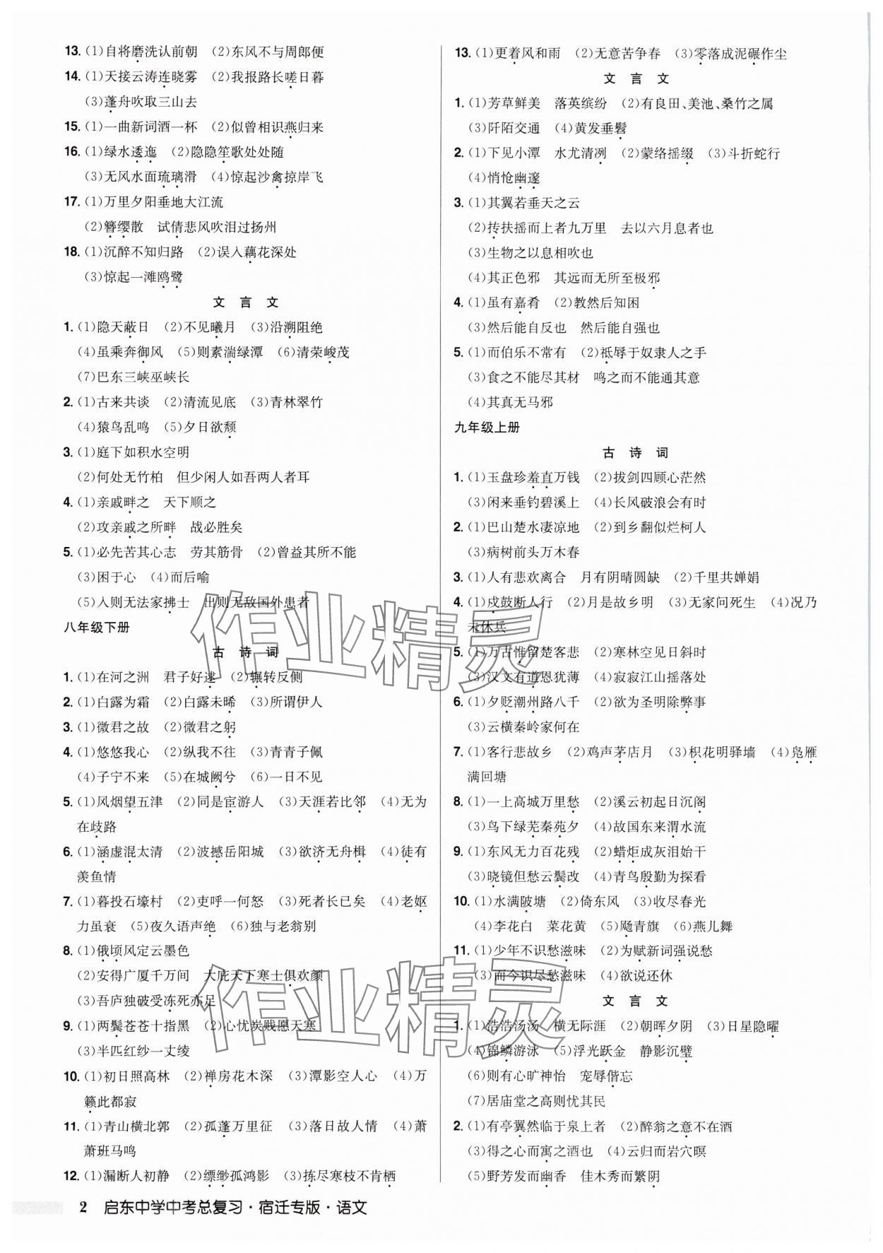 2025年啟東中學中考總復習語文宿遷專版 第2頁