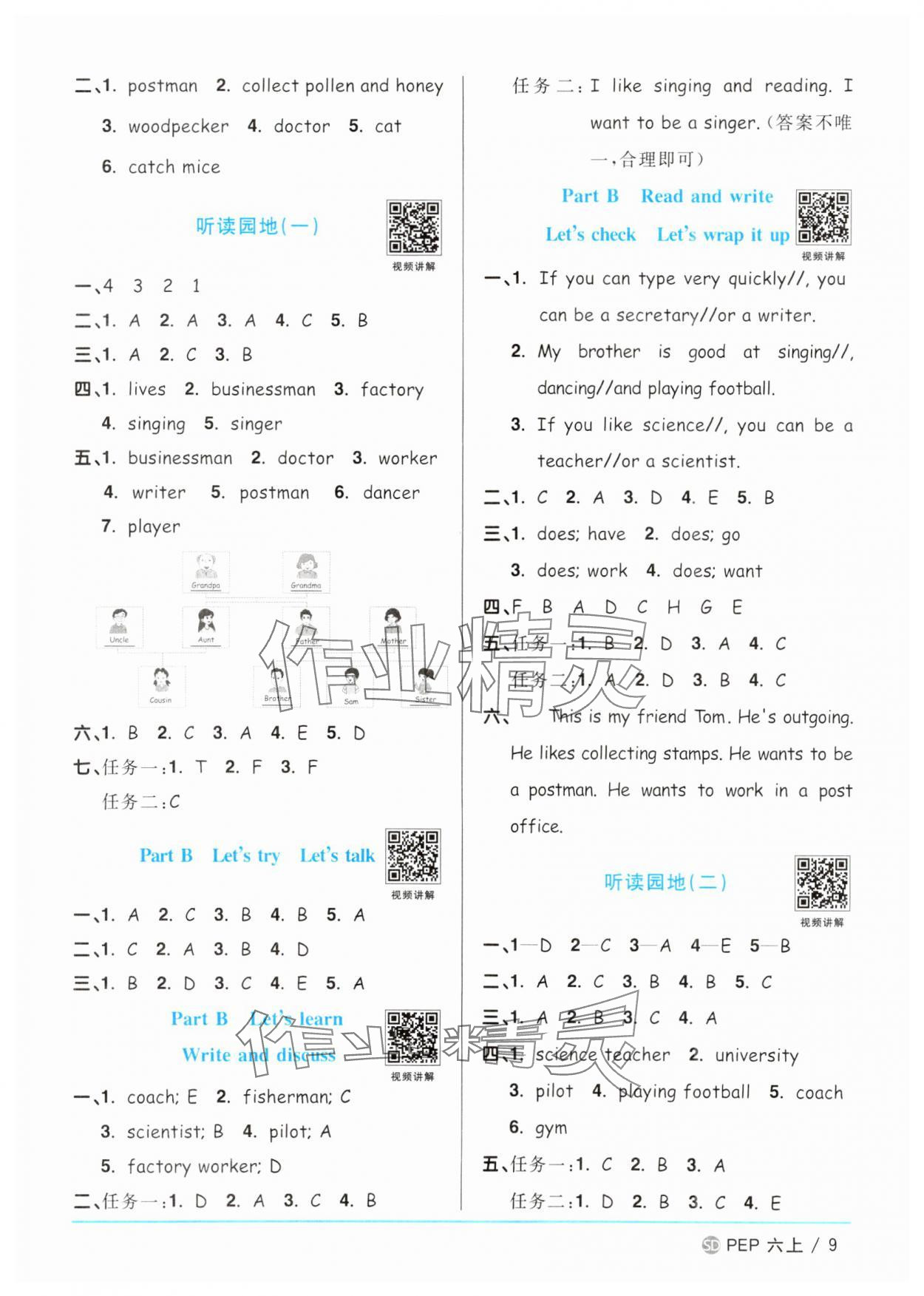 2025年阳光同学课时优化作业六年级英语上册人教版山东专版&nbsp;第9页