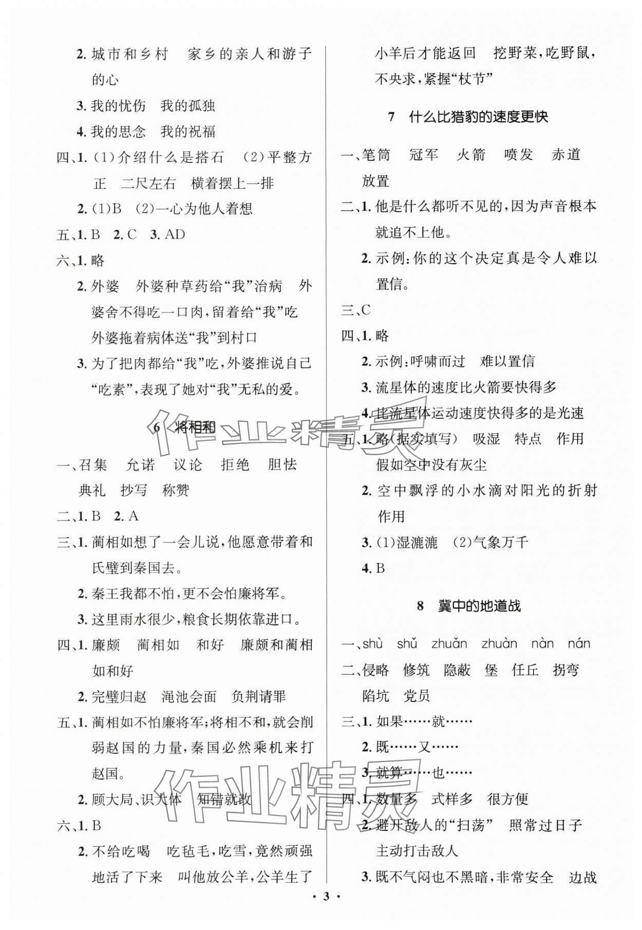 2024年人教金學(xué)典同步解析與測評學(xué)考練五年級語文上冊人教版江蘇專版 第3頁