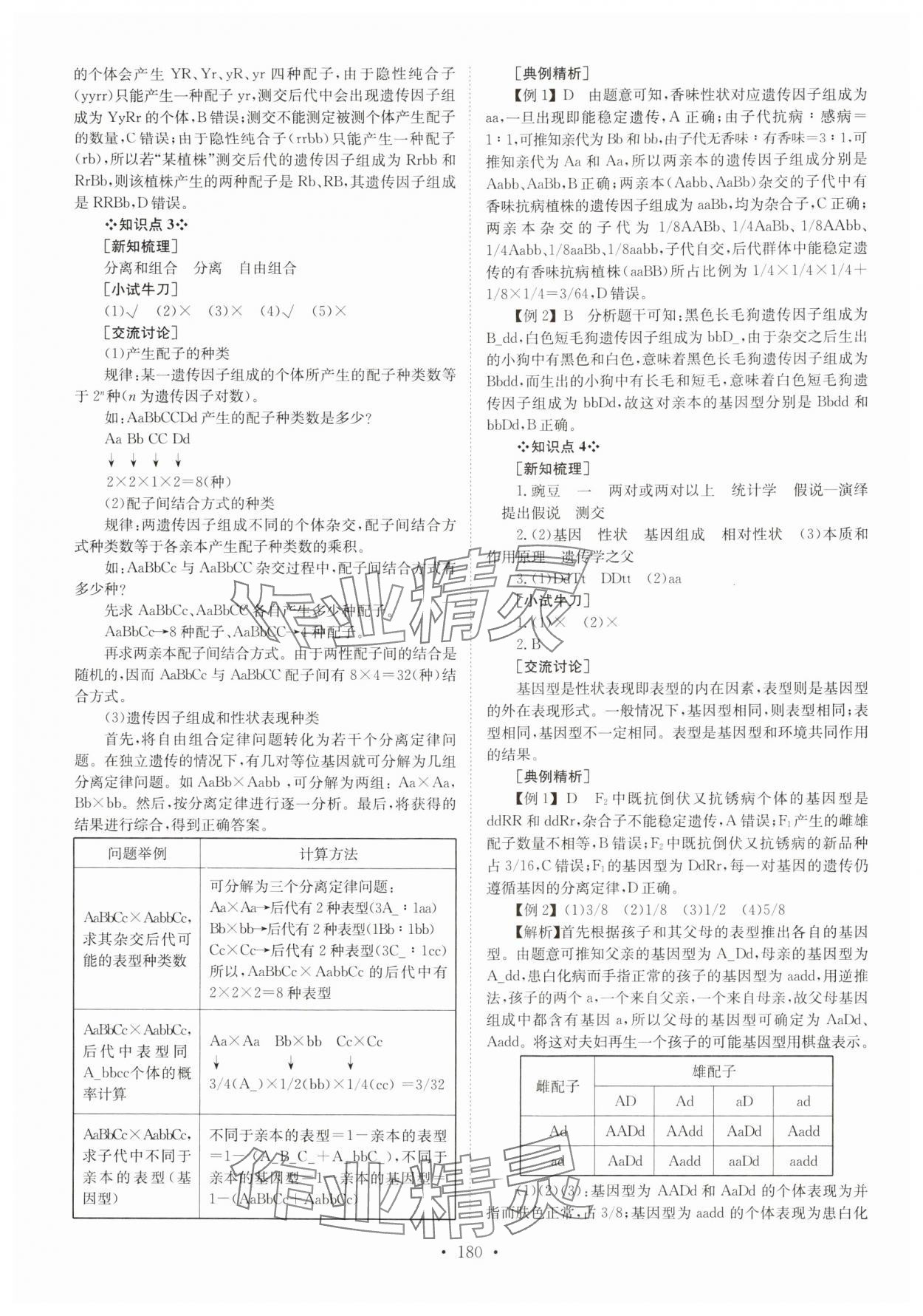 2024年高中同步導(dǎo)練高中生物必修2人教版 參考答案第4頁