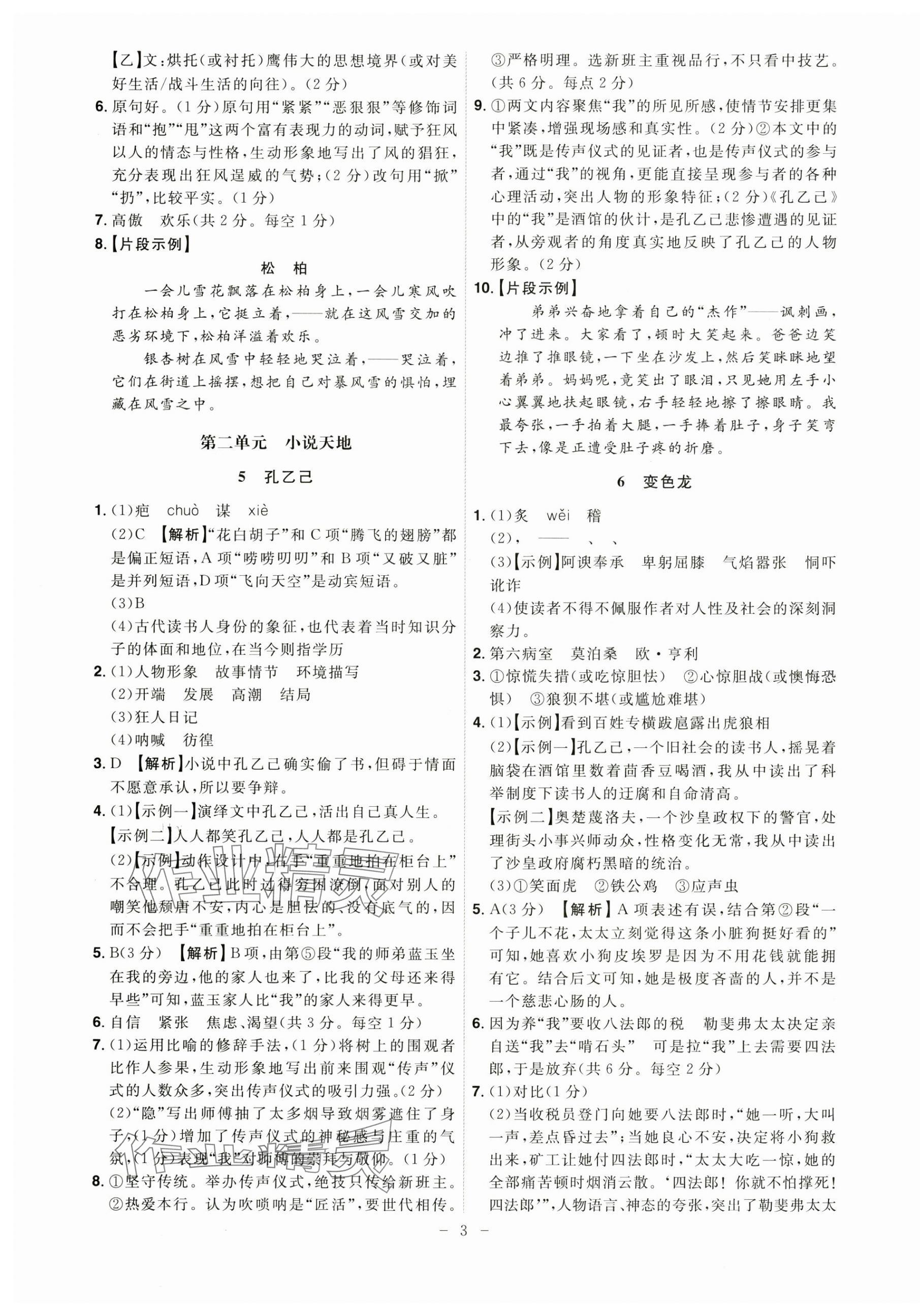 2025年課時A計(jì)劃九年級語文下冊人教版 第3頁