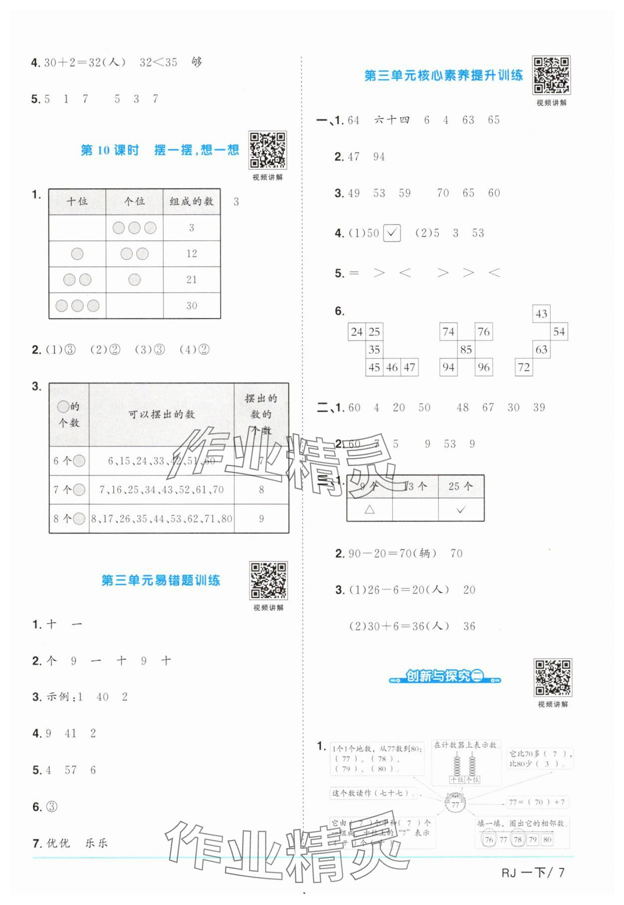 2025年陽光同學課時提優訓練一年級數學下冊人教版 第7頁