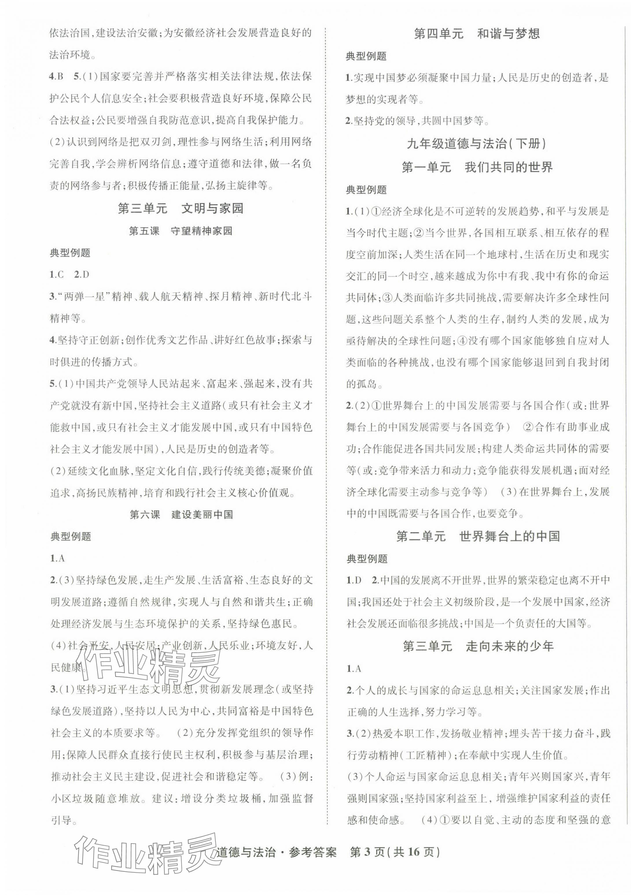 2025年九年級(jí)畢業(yè)班綜合練習(xí)與檢測(cè)道德與法治中考人教版 第3頁(yè)
