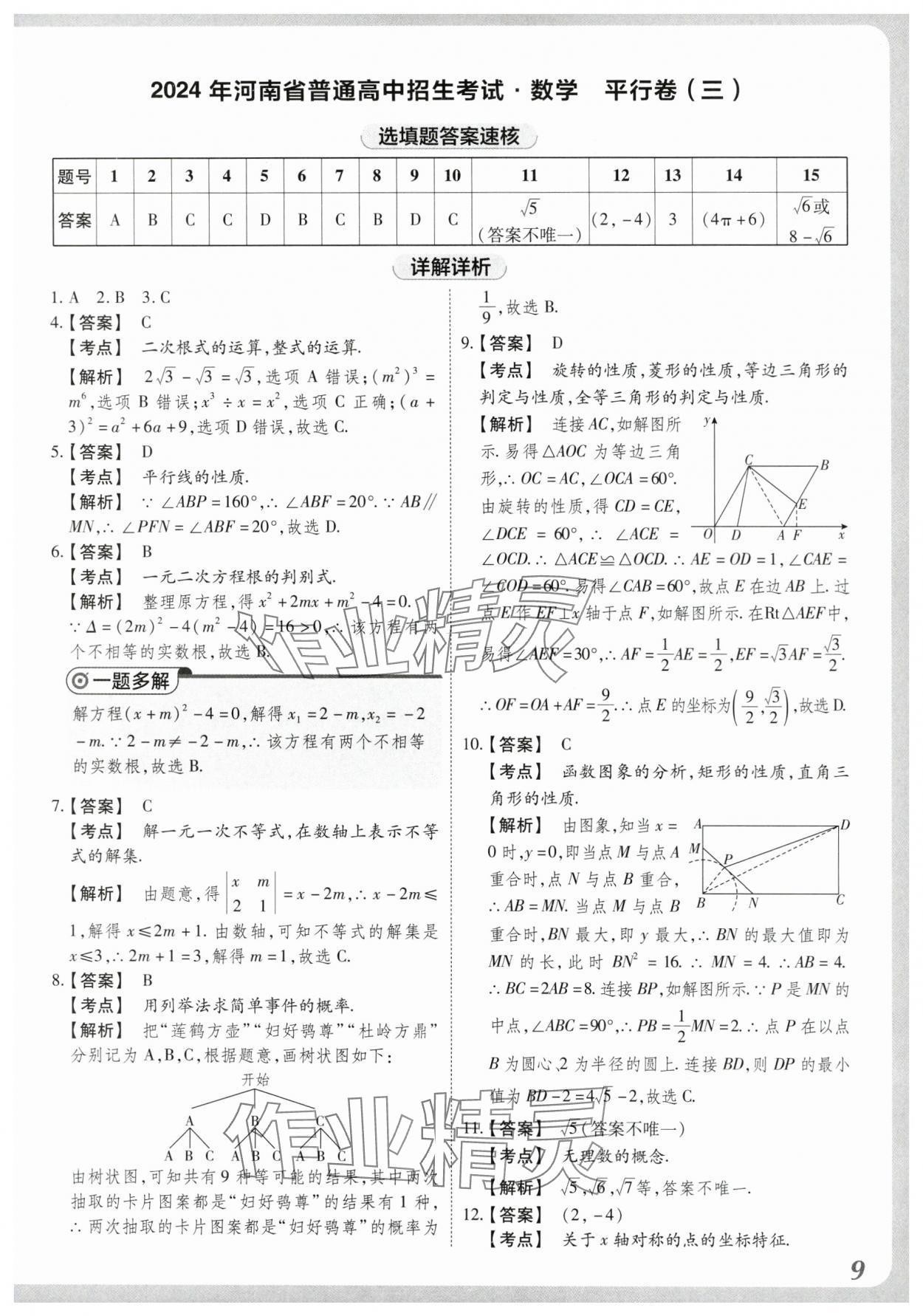 2024年中考仿真卷數(shù)學河南專版 參考答案第8頁