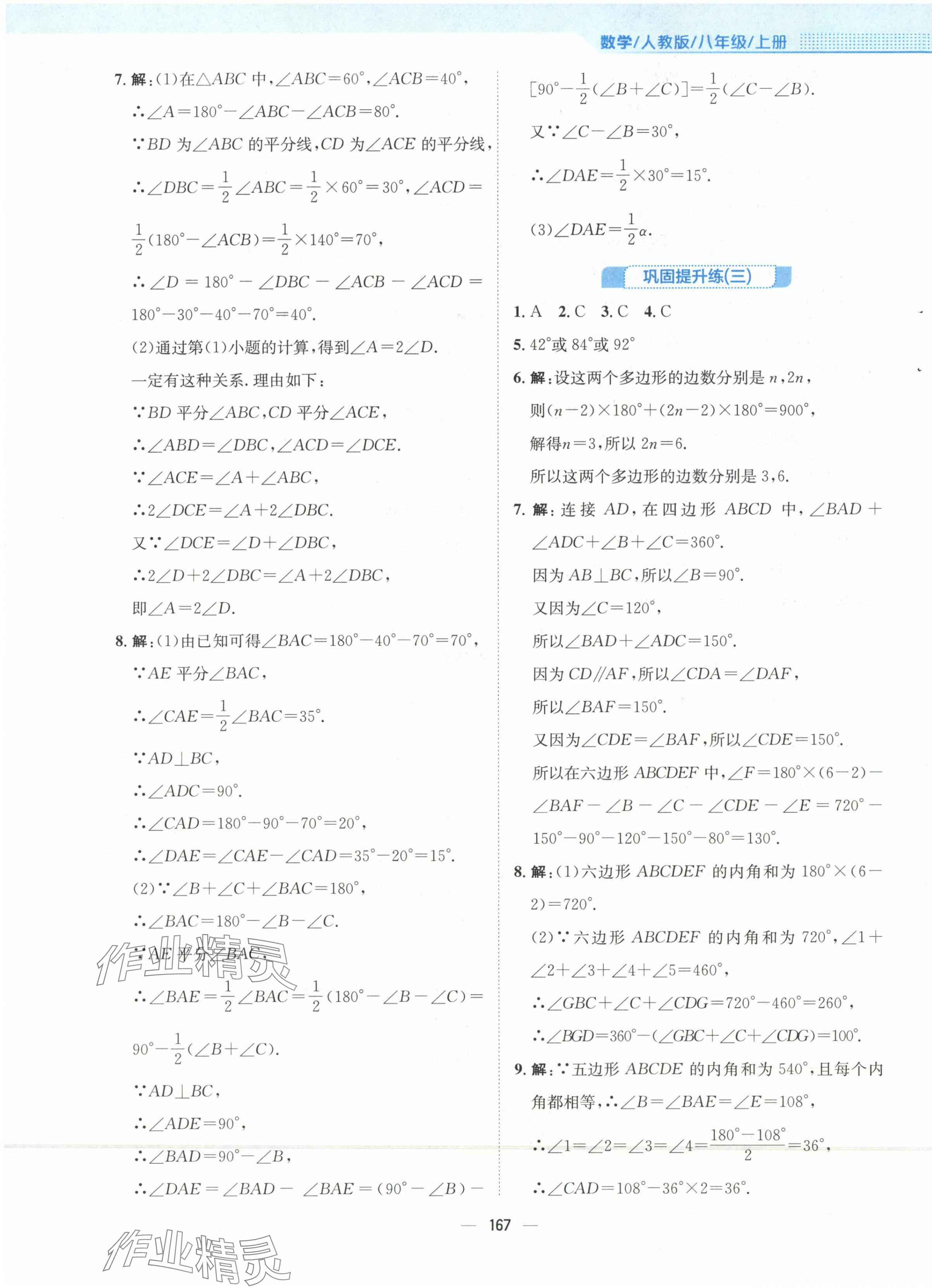 2023年新编基础训练八年级数学上册人教版 第7页