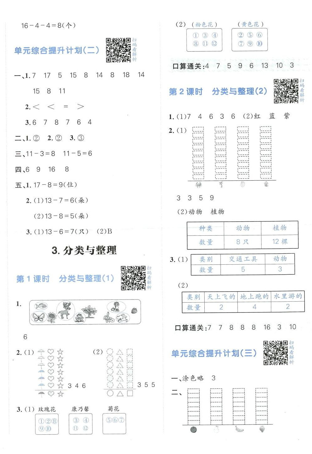 2024年陽光計劃小學同步一年級數學下冊人教版 第4頁