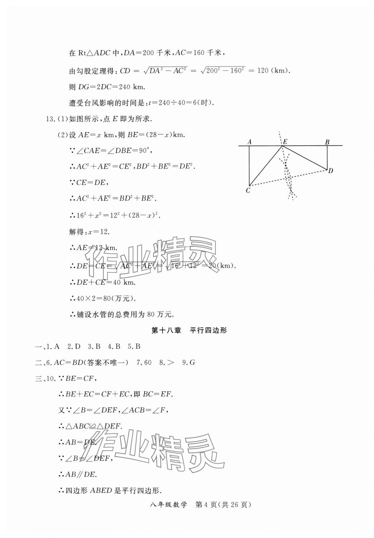 2024年暑假作業(yè)延邊教育出版社八年級(jí)B版數(shù)學(xué)人教版英語(yǔ)人教版生物北師版河南專(zhuān)版 參考答案第4頁(yè)