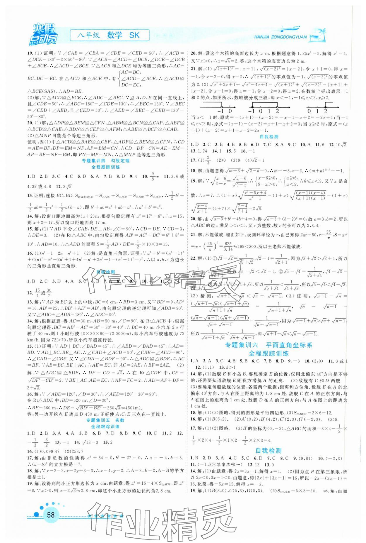 2025年寒假总动员合肥工业大学出版社八年级数学全一册苏科版 第2页