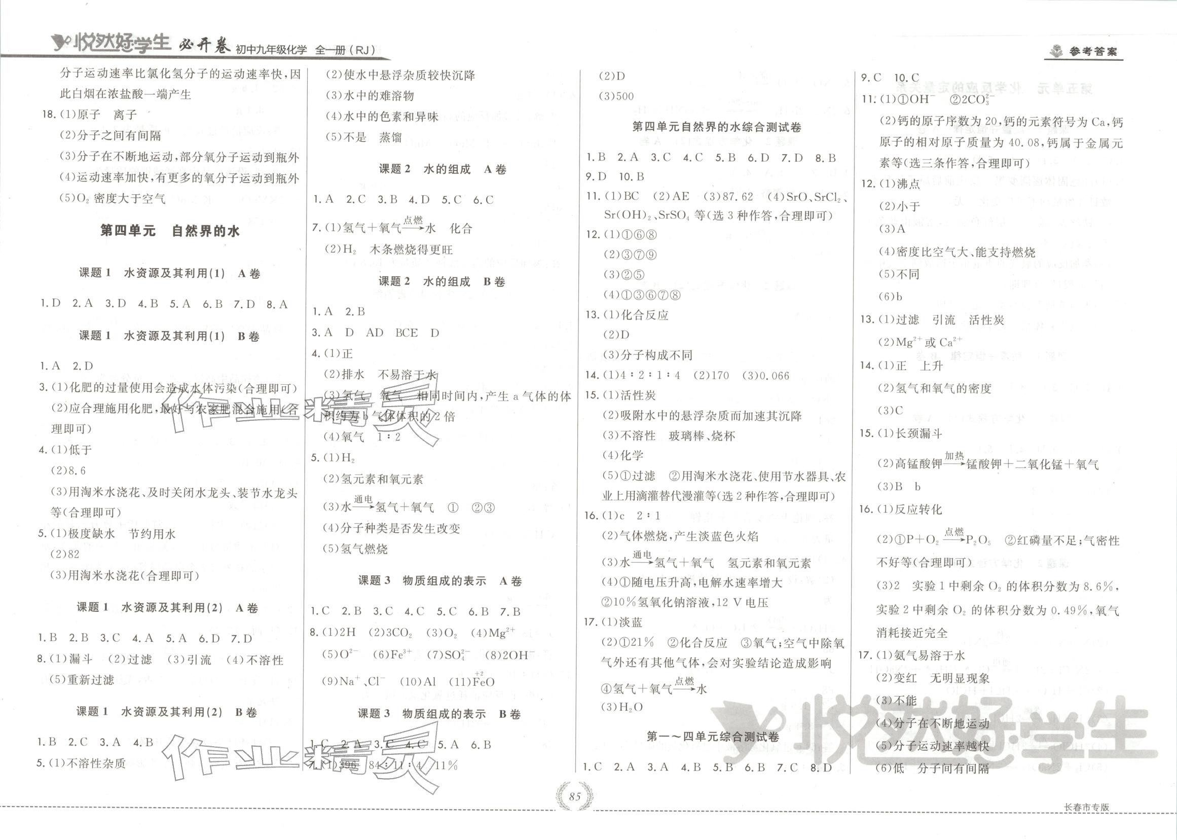2025年悦然好学生必开卷九年级化学全一册人教版长春专版 第3页