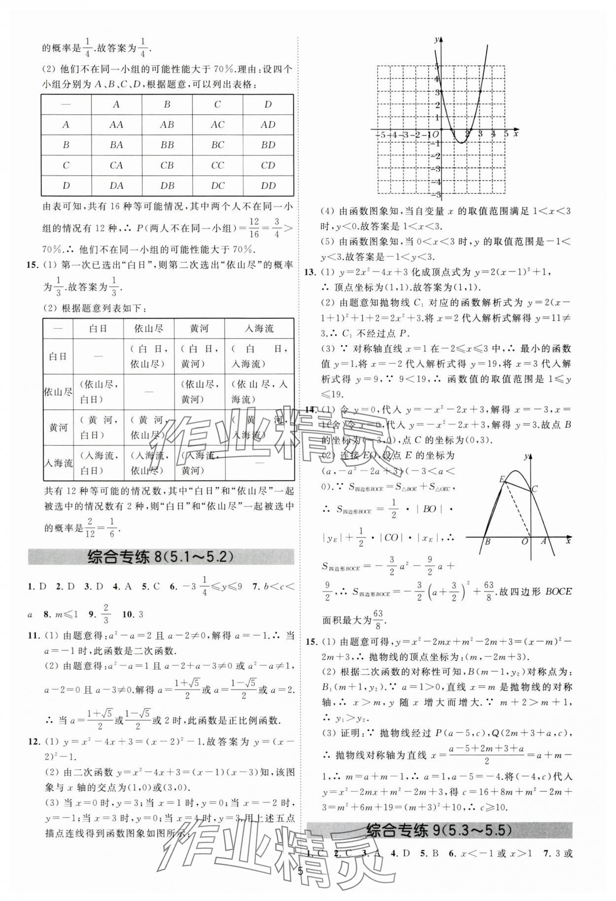 2024年必刷金卷九年级数学全一册苏科版&nbsp;参考答案第5页