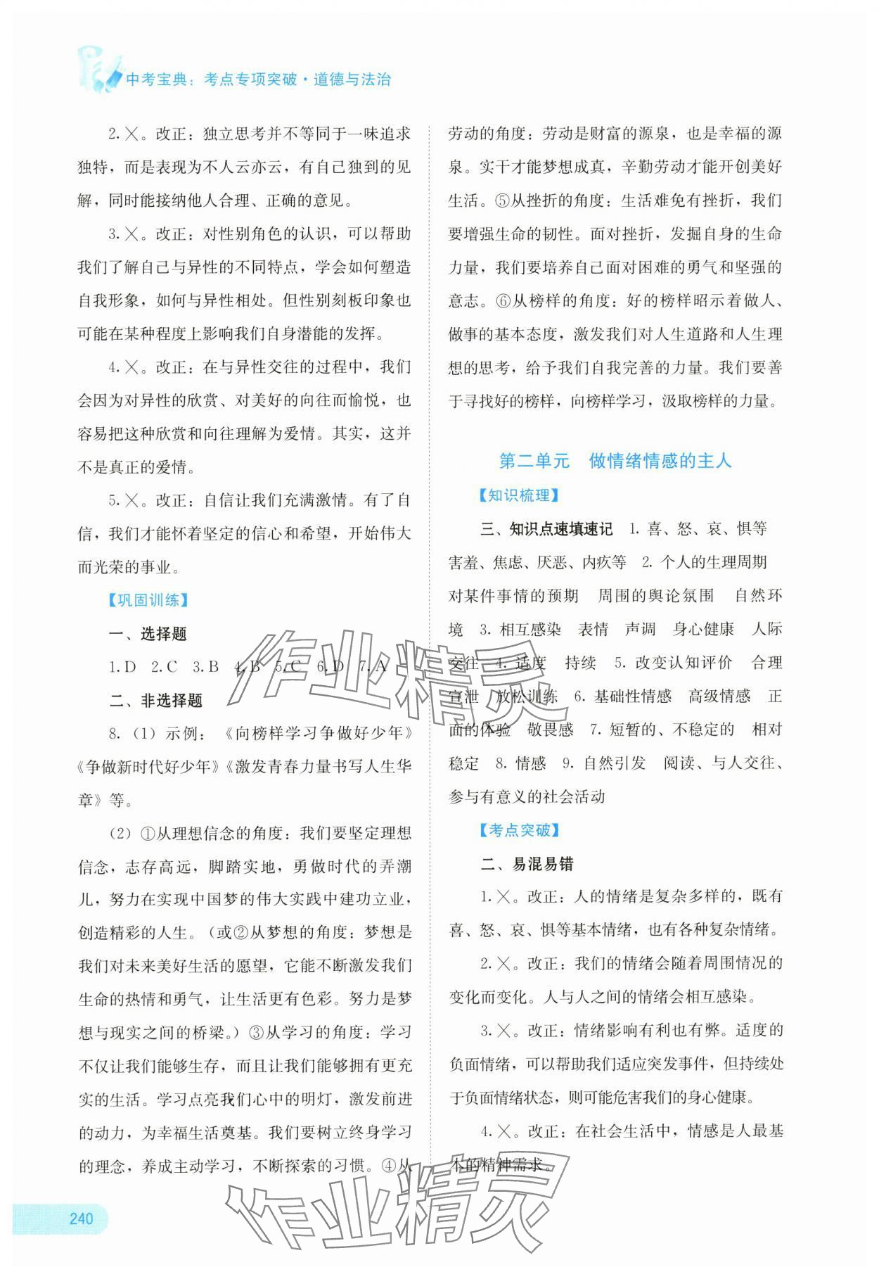 2025年中考寶典考點專項突破道德與法治 第4頁