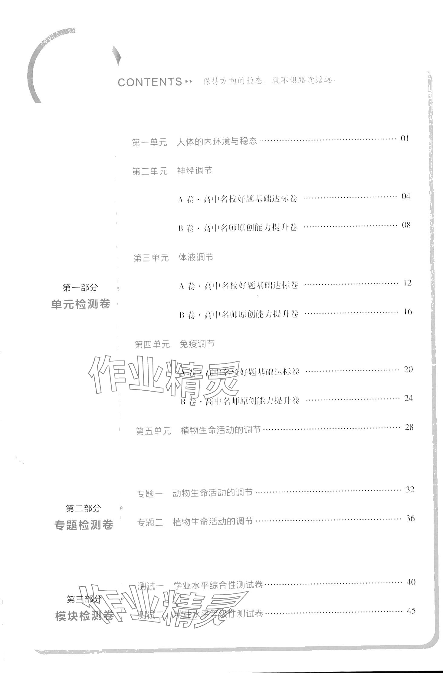 2024年金考卷活頁題選高中生物選擇性必修1人教版 第2頁