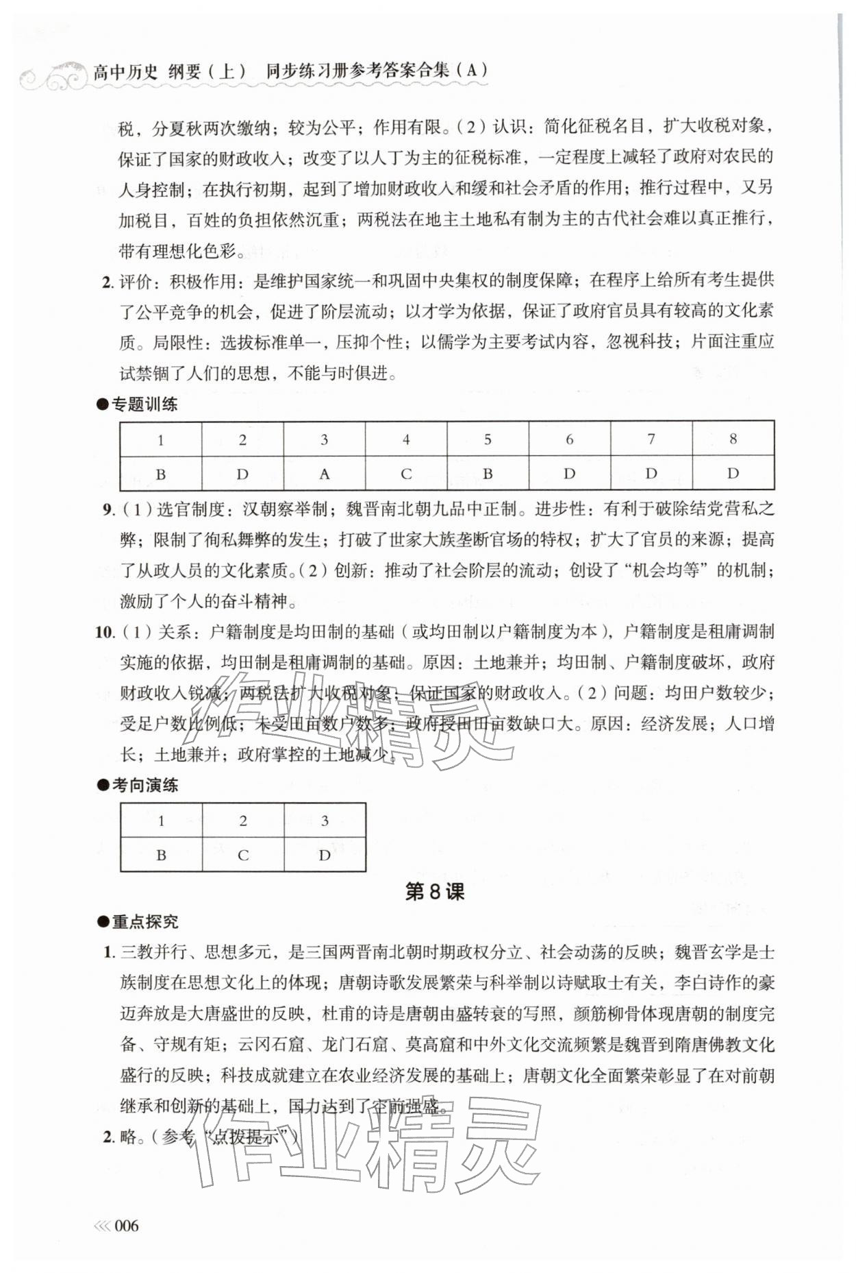 2025年同步练习册岳麓书社高中历史必修上册人教版A 第6页