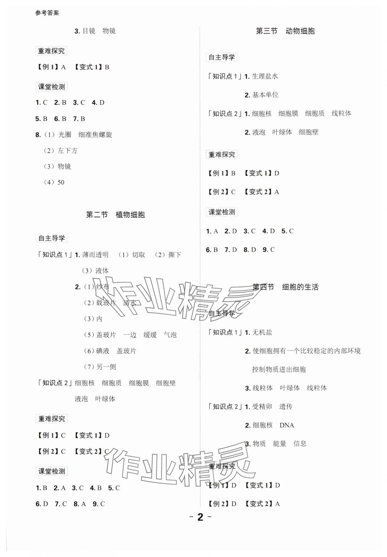 2024年全程突破七年级生物上册人教版 第2页