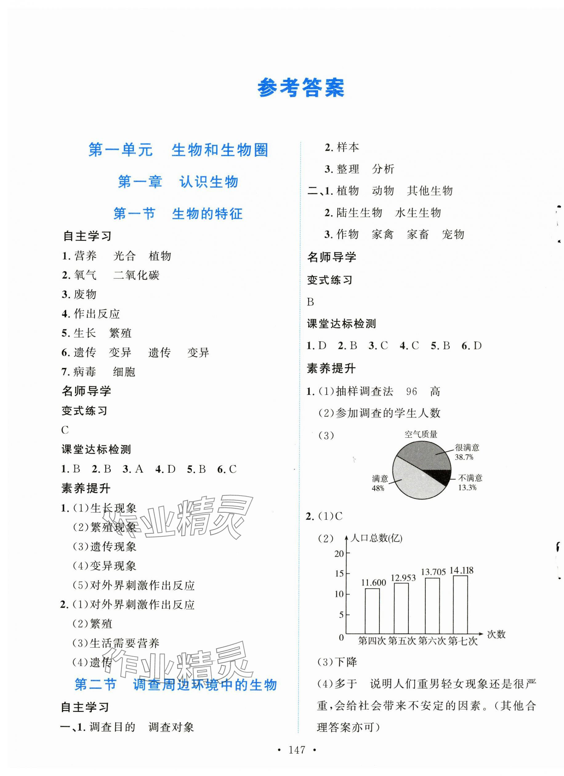 2023年实验教材新学案七年级生物上册人教版 第1页