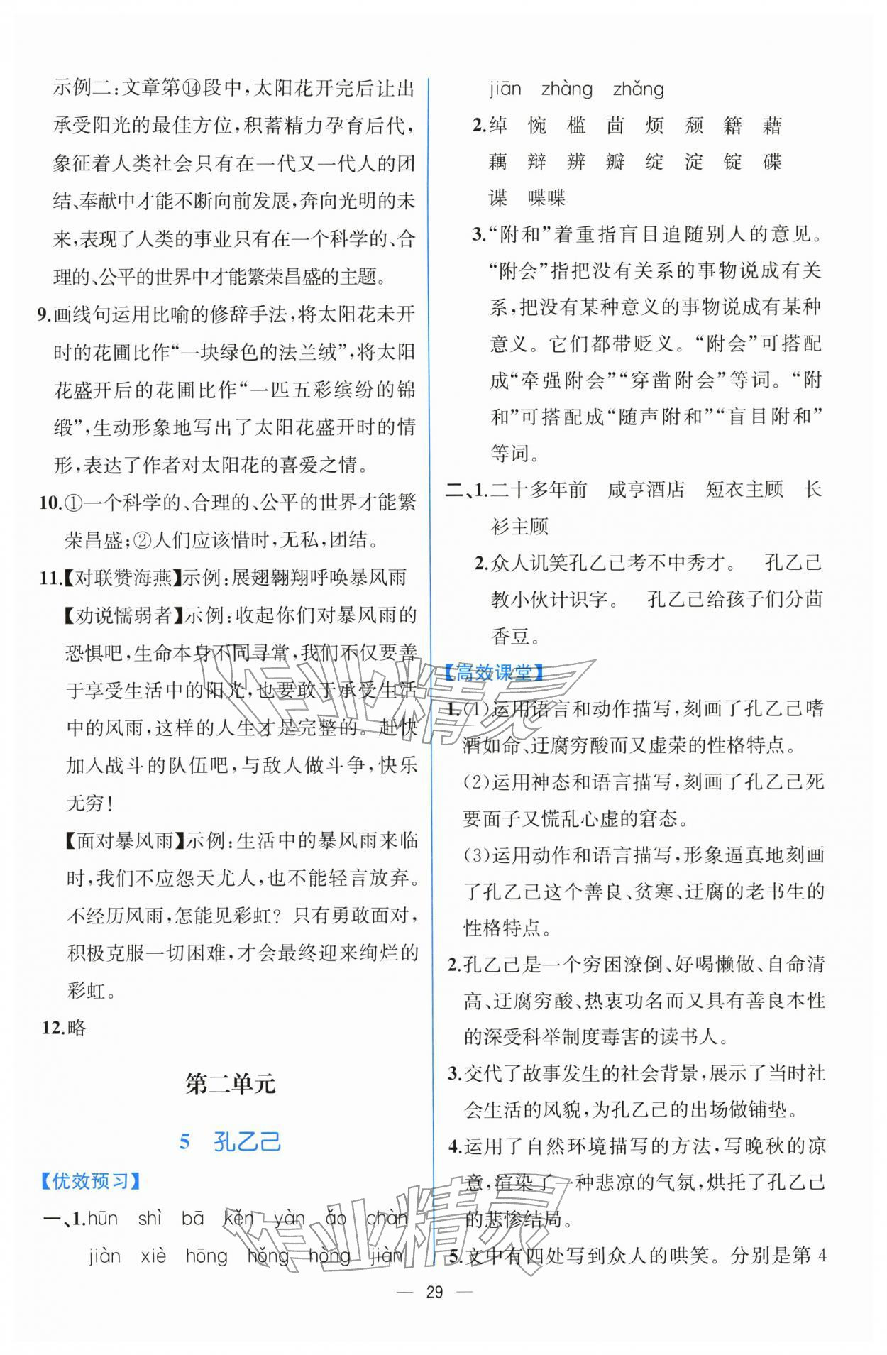 2026年人教金学典同步解析与测评九年级语文下册人教版云南专版&nbsp;第5页