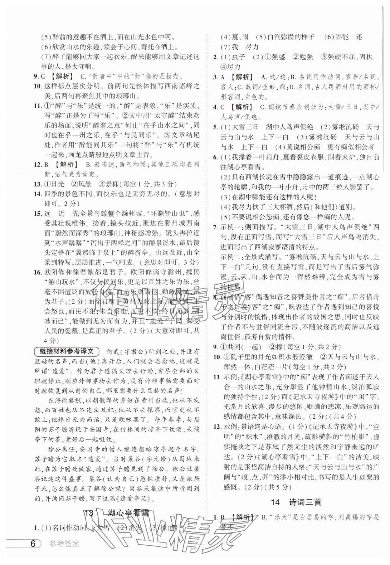 2025年鼎成中考活頁好題九年級語文人教版河南專版 參考答案第6頁