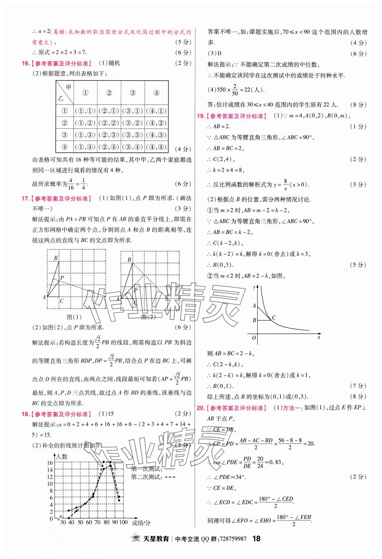 2024年金考卷江西中考45套匯編數(shù)學 參考答案第18頁