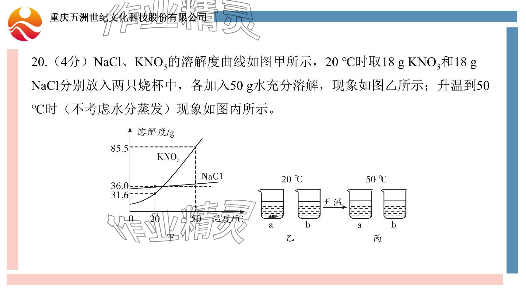 2024年重慶市中考試題分析與復習指導化學 參考答案第57頁