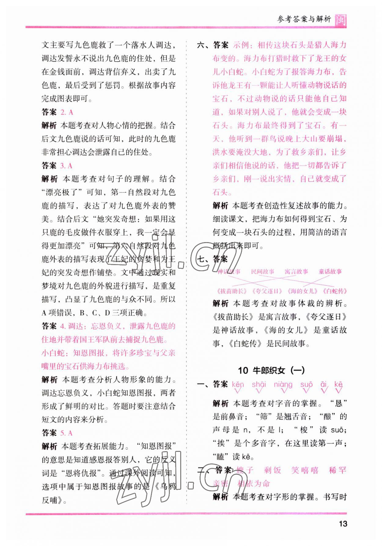 2023年木頭馬分層課課練五年級(jí)語(yǔ)文上冊(cè)人教版福建專(zhuān)版 第13頁(yè)