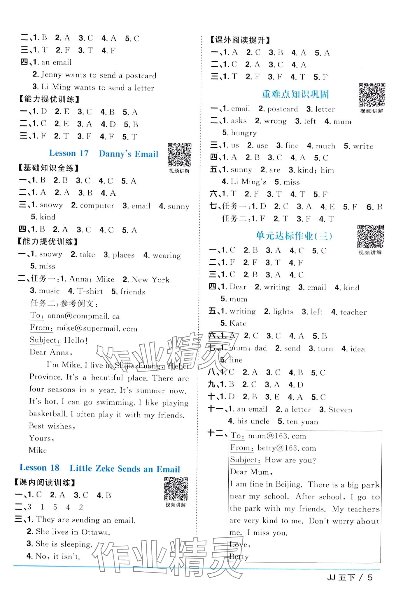 2024年陽光同學(xué)課時(shí)優(yōu)化作業(yè)五年級英語下冊冀教版 第5頁