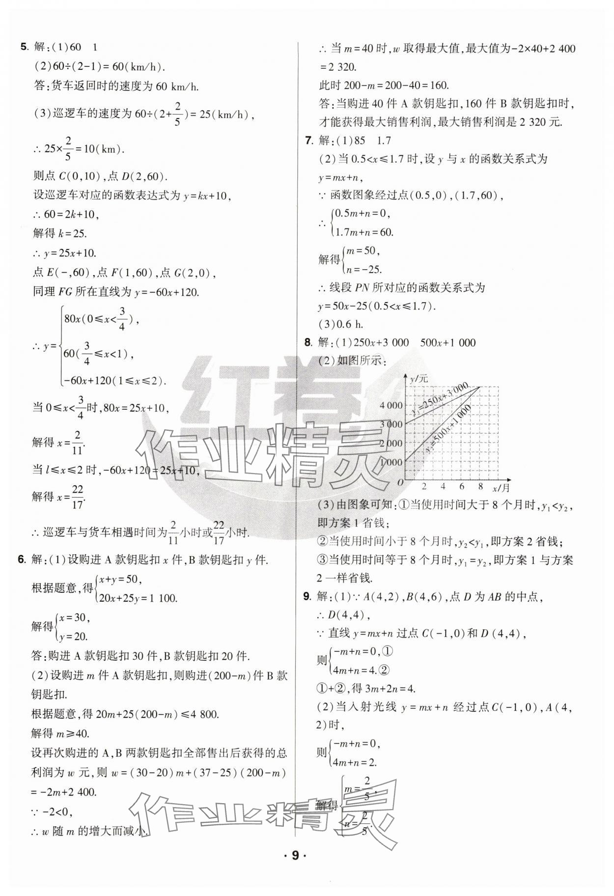 2025年紅卷八年級數(shù)學(xué)下冊華師大版&nbsp;參考答案第9頁