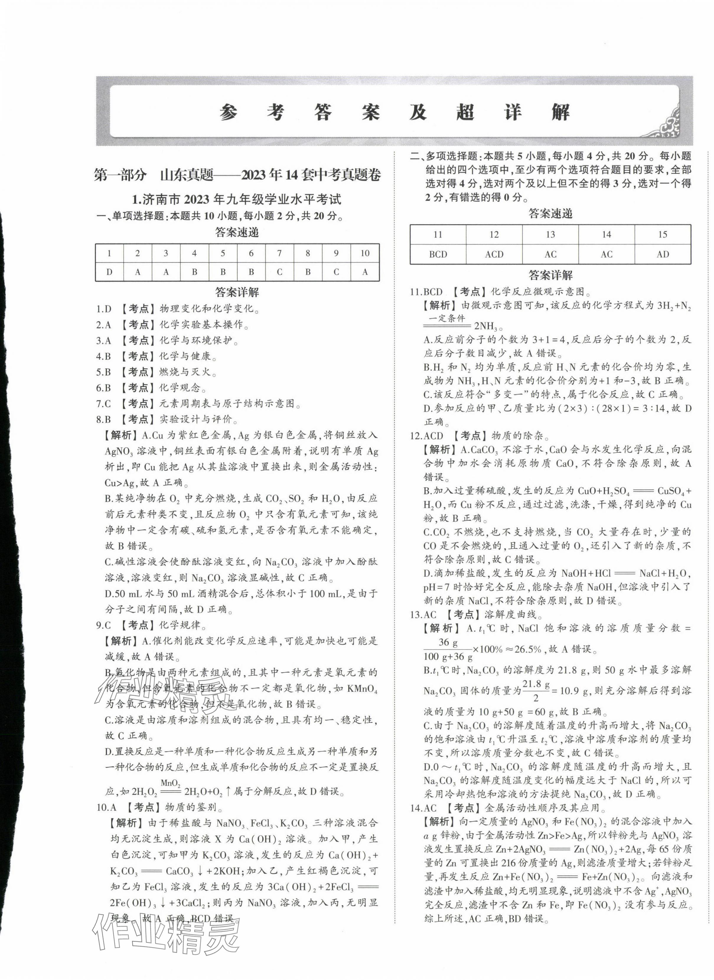 2024年星躍龍門中考真題匯編卷化學(xué)山東專版 第1頁
