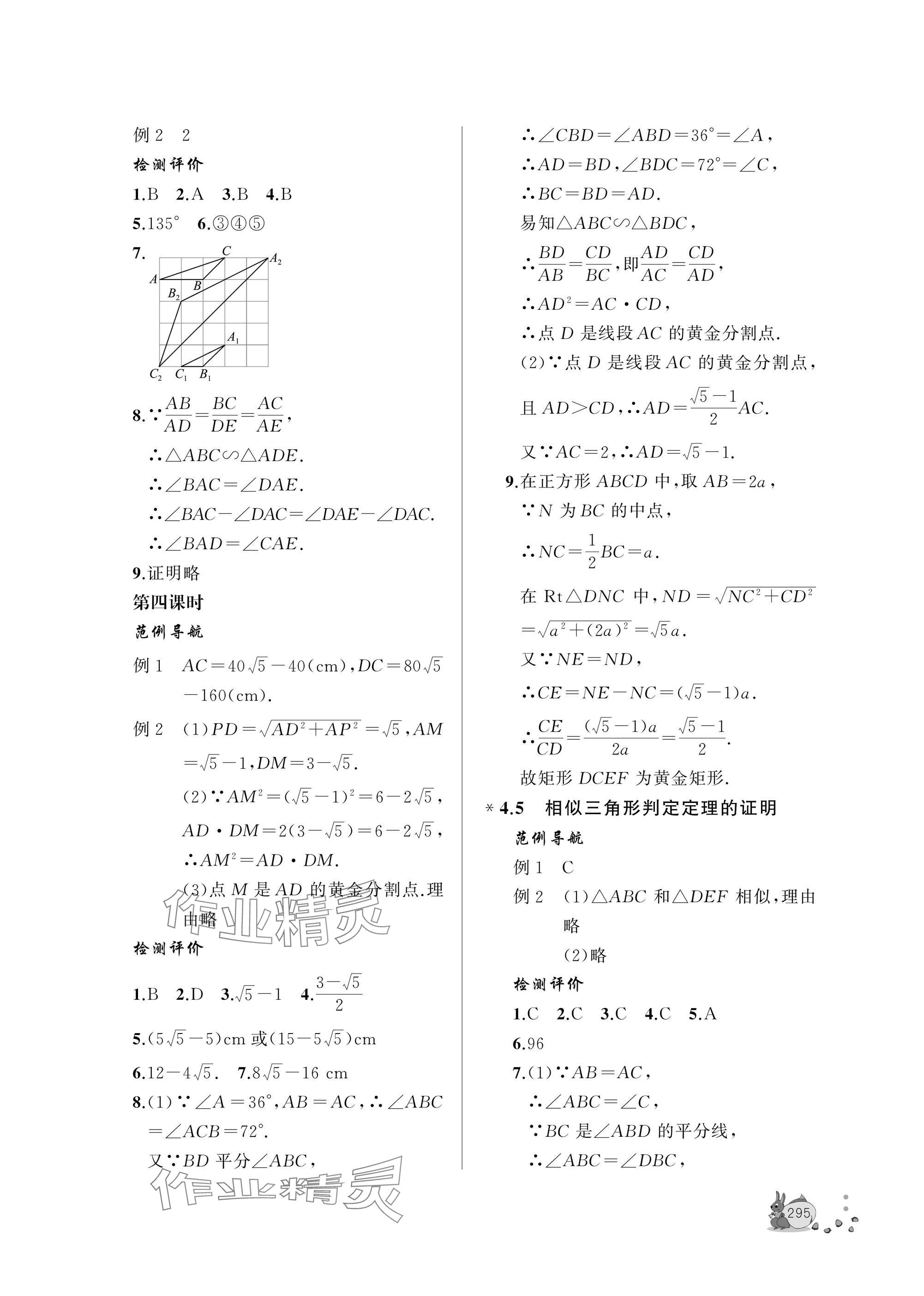2025年新课程助学丛书九年级数学全一册北师大版 参考答案第13页