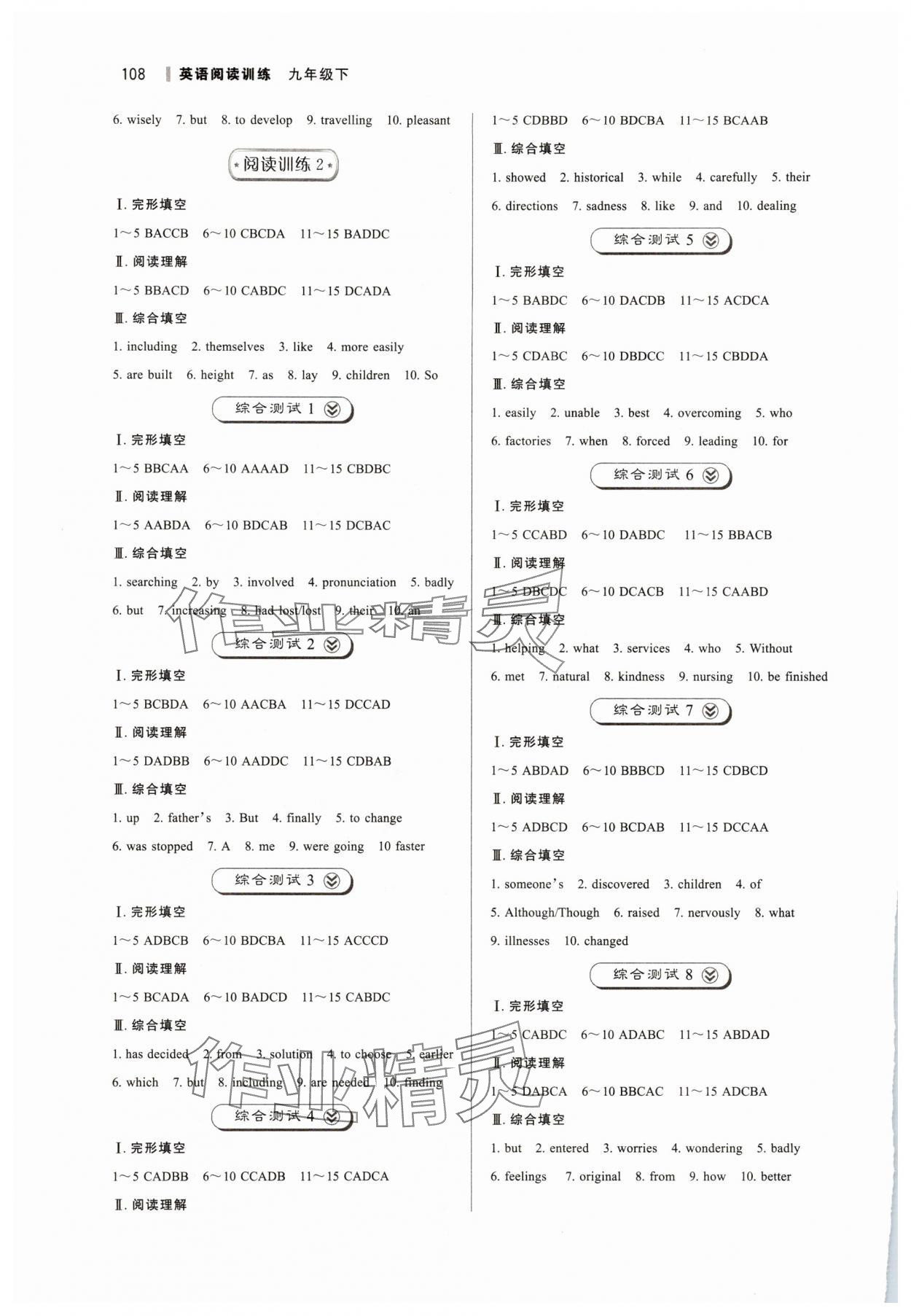 2025年英语阅读训练九年级下册人教版 第2页