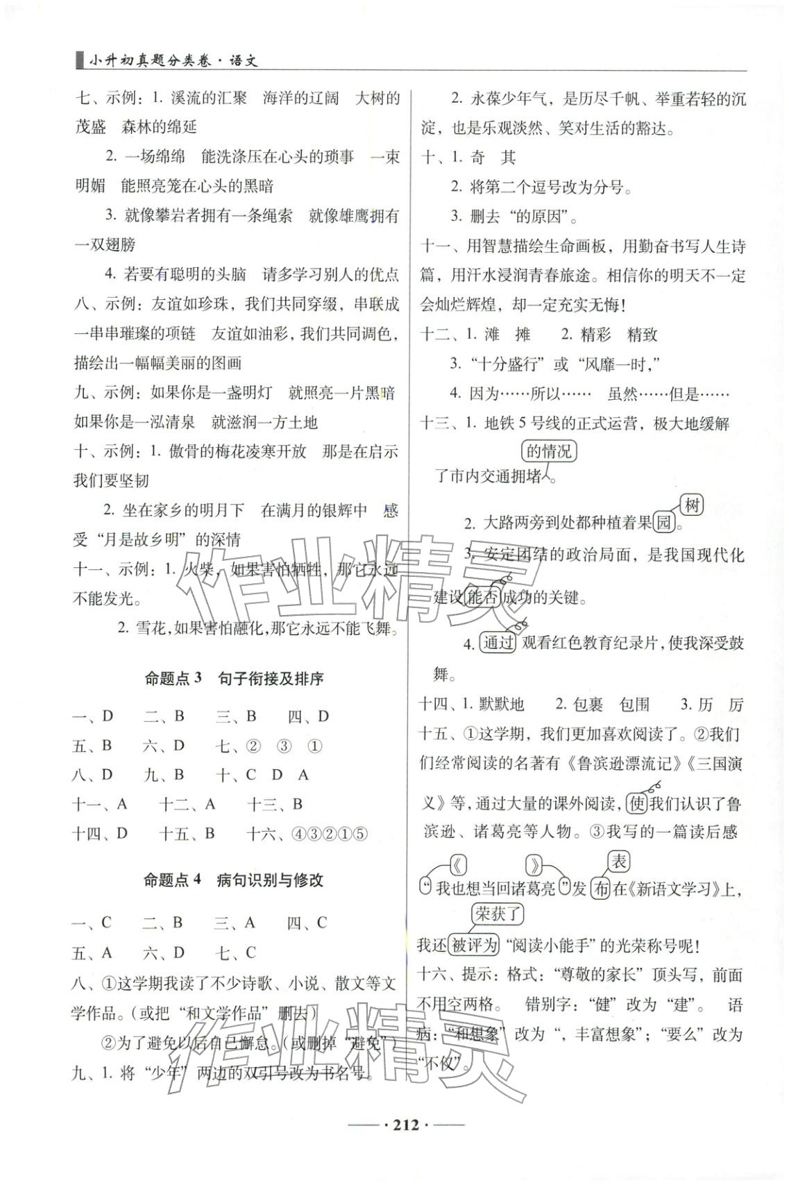 2026年68所名校图书小升初真题分类卷六年级语文 第5页