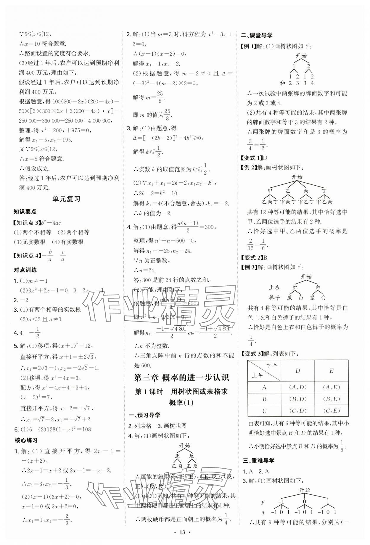 2024年多維導學案九年級數(shù)學上冊北師大版 第13頁