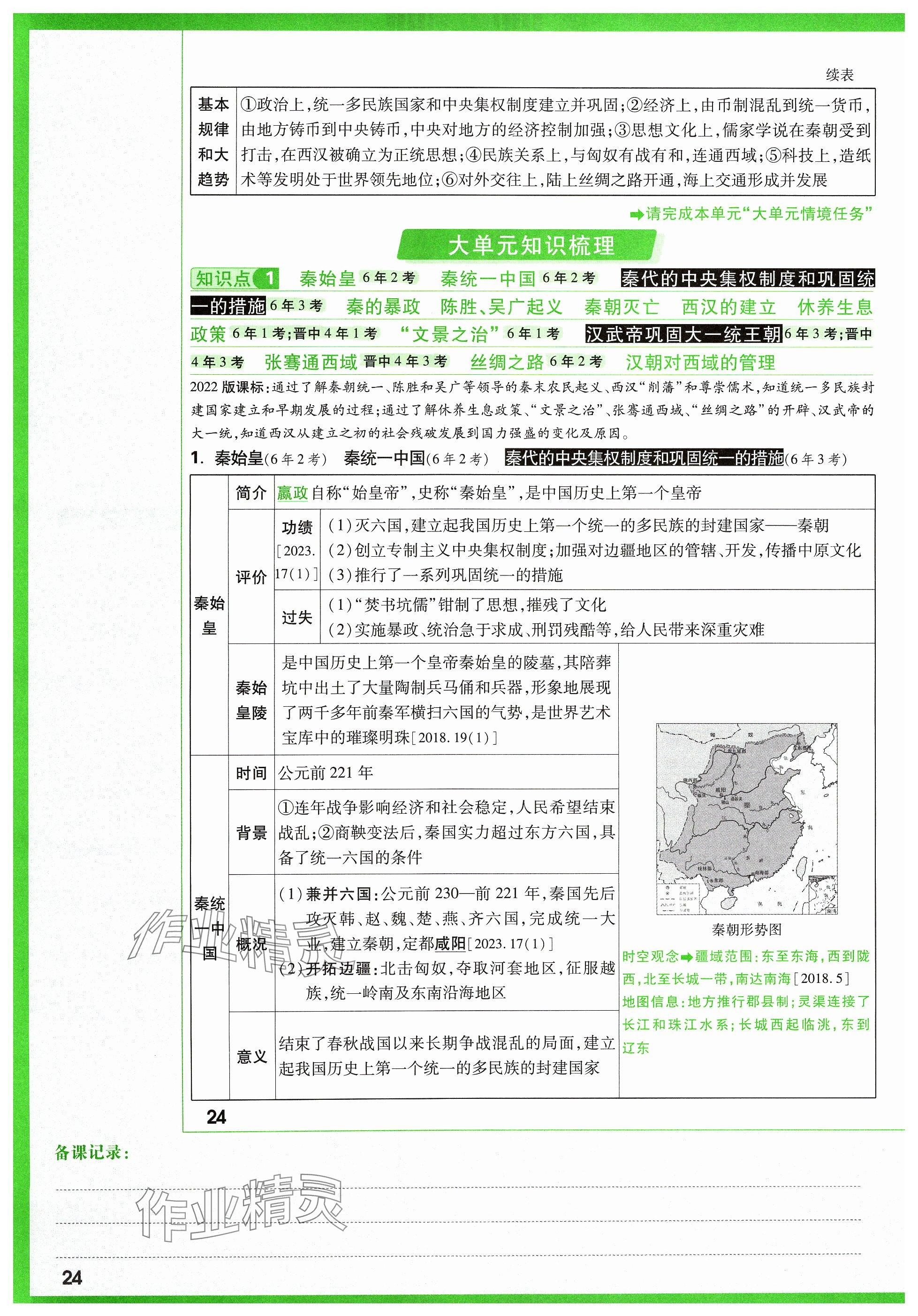 2024年萬唯中考試題研究歷史山西專版 參考答案第34頁