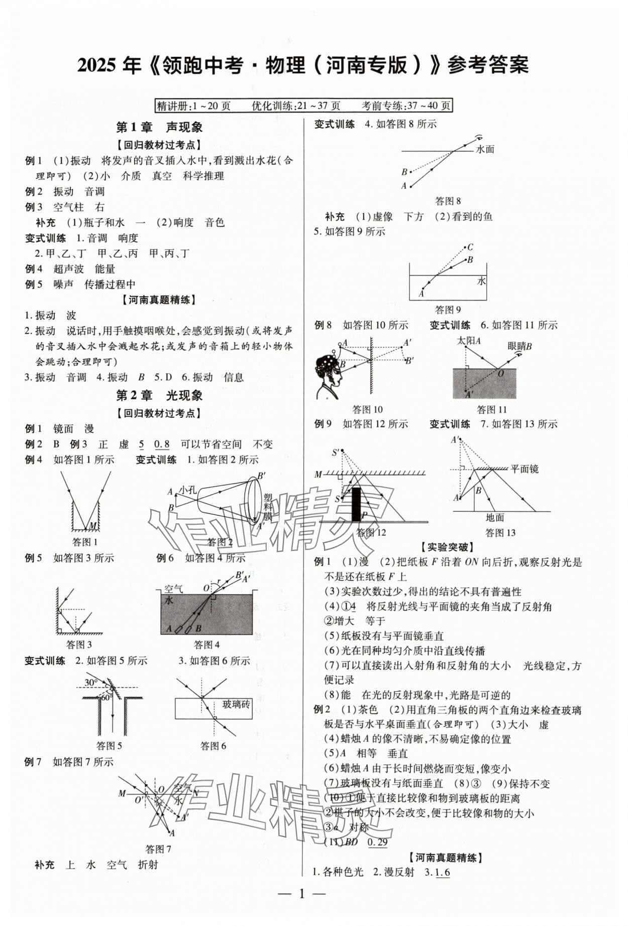 2025年領(lǐng)跑中考物理河南專(zhuān)版 第1頁(yè)