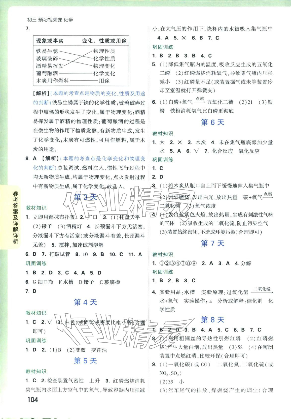 2025年万唯预习视频课九年级化学上册人教版 第2页