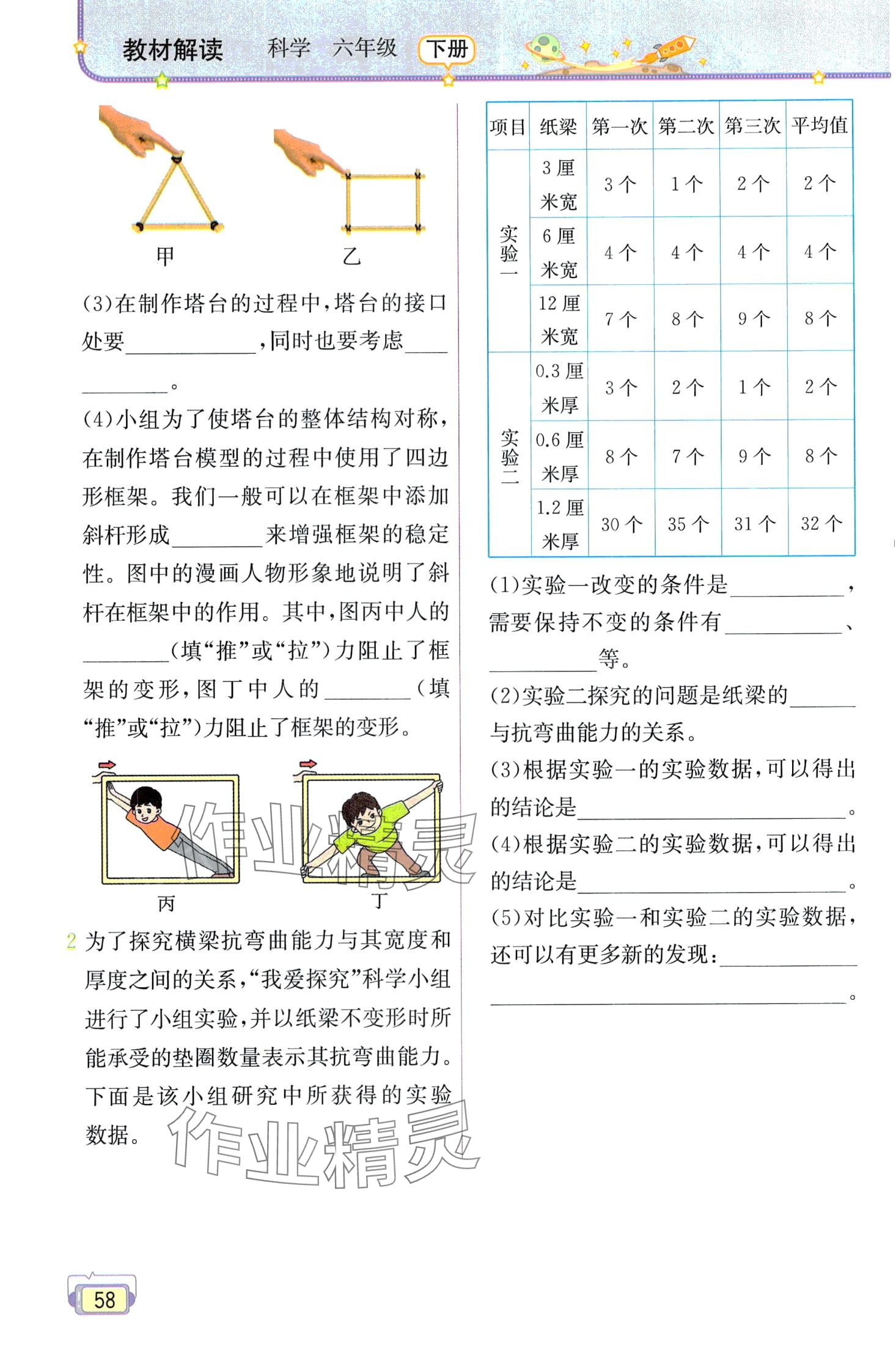 2024年教材課本六年級(jí)科學(xué)下冊(cè)教科版 第58頁(yè)