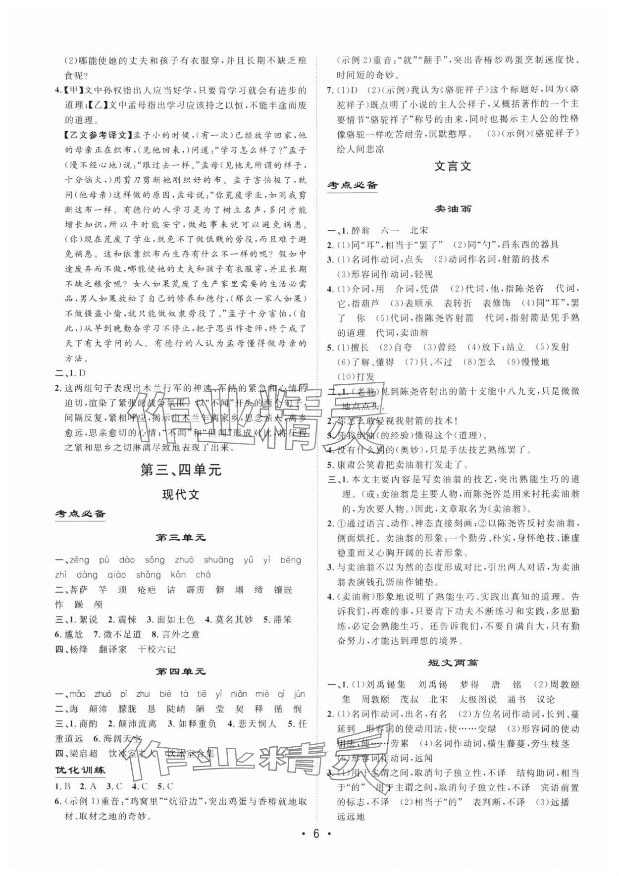 2025年大中考總復習語文內(nèi)蒙古專版 第6頁