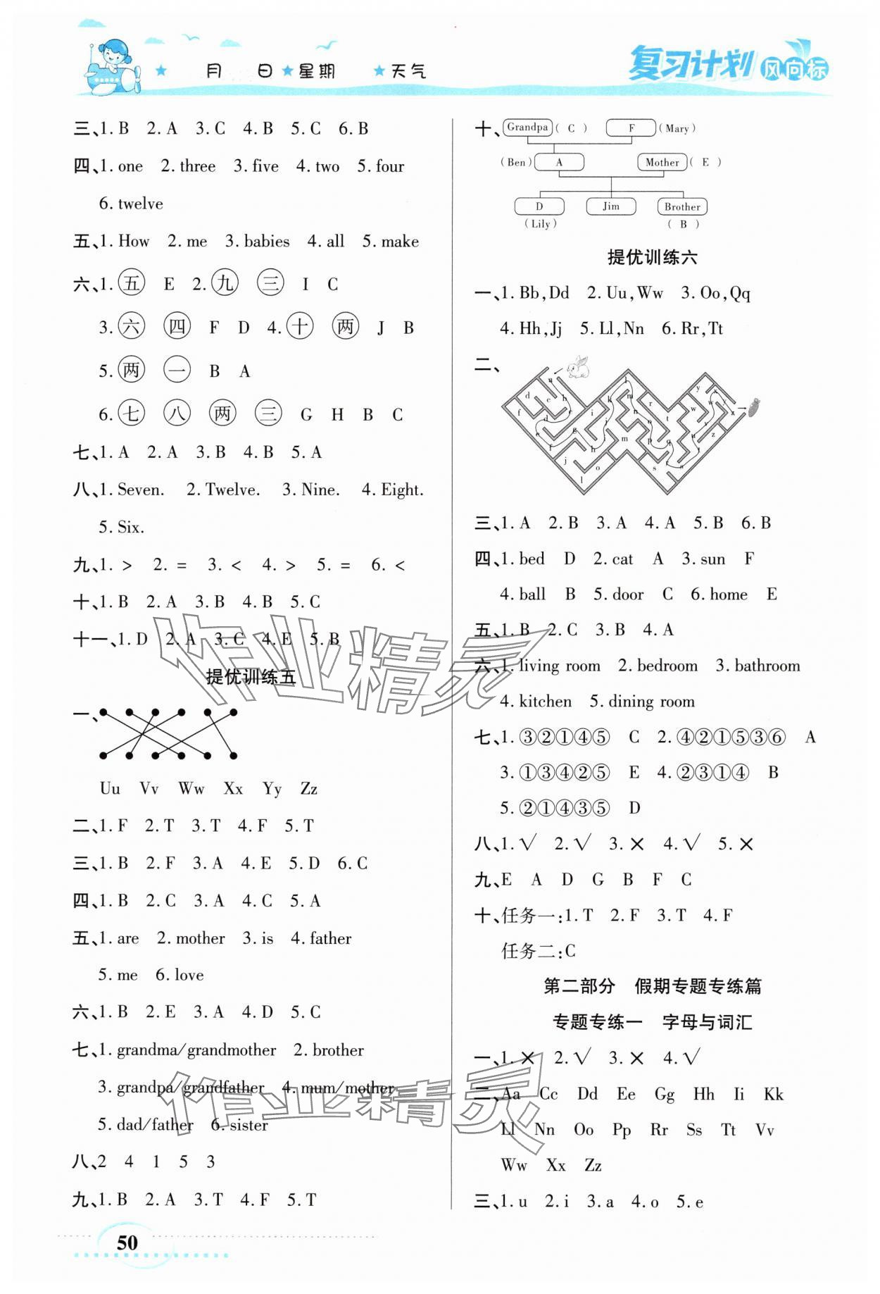 2025年复习计划风向标寒三年级英语外研版 第2页