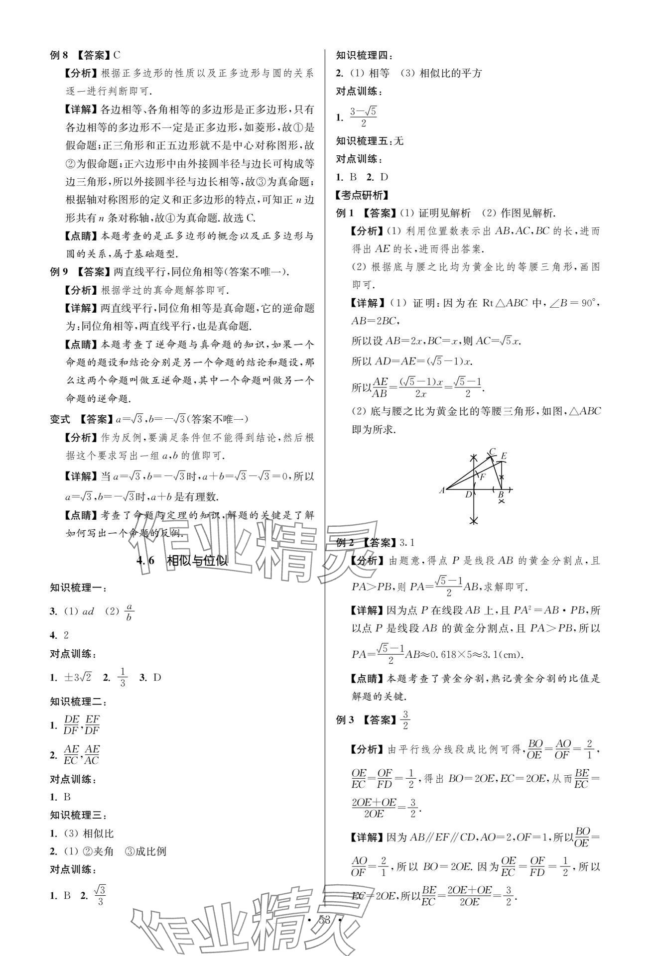 2024年中考復習奪冠寶典數(shù)學江蘇專版 參考答案第53頁