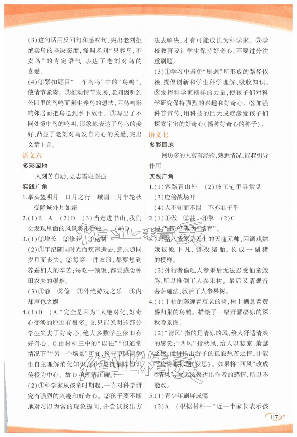 2026年青于蓝寒假作业七年级&nbsp;第3页