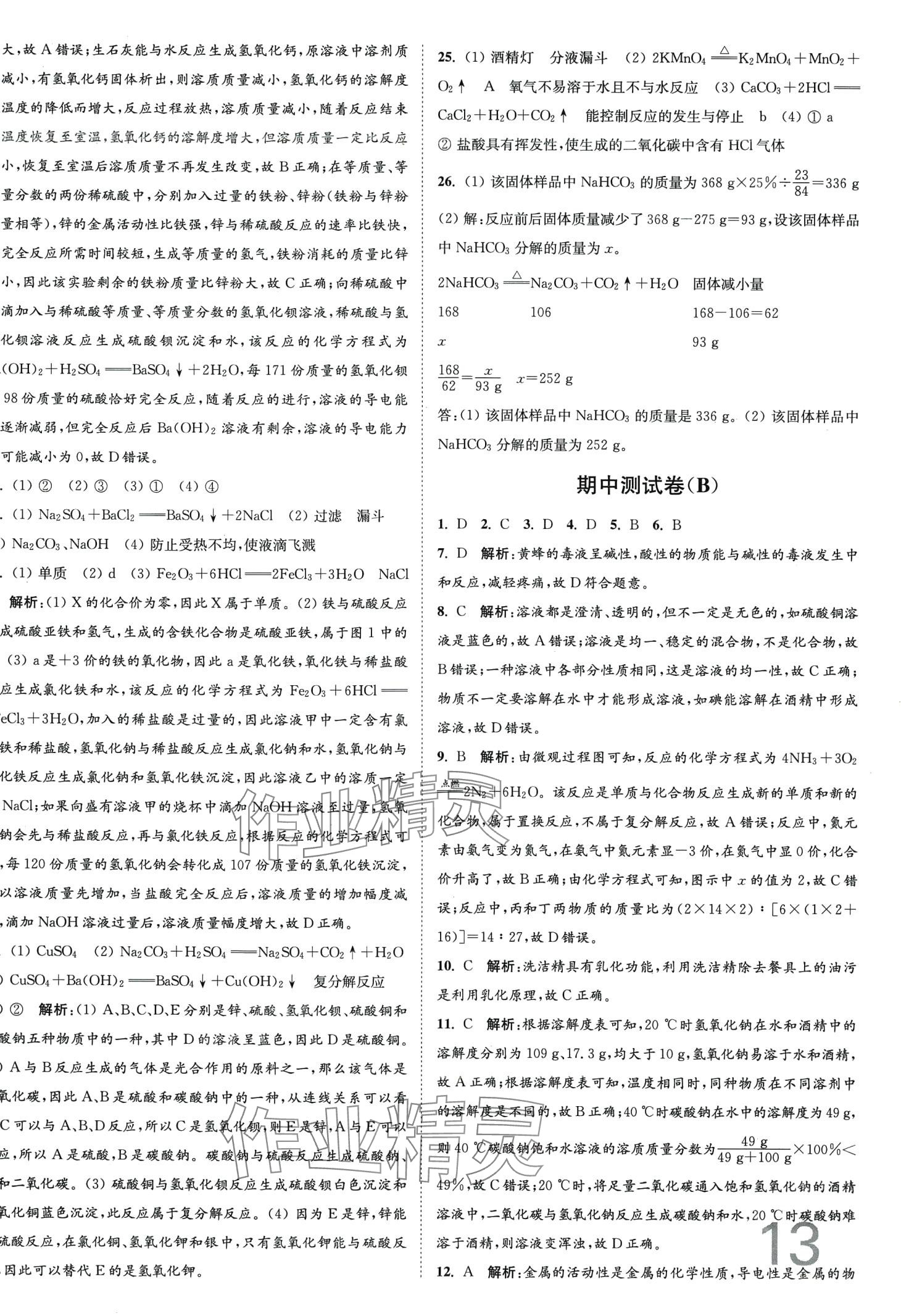 2024年江蘇密卷九年級化學(xué)下冊滬教版 第13頁