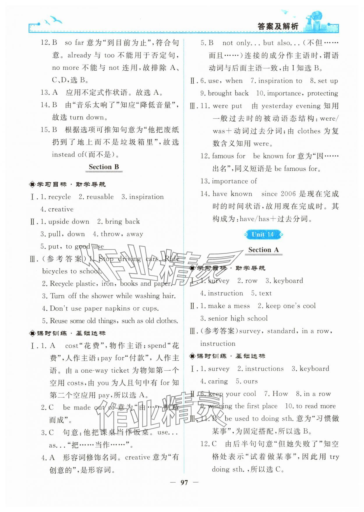 2025年阳光课堂金牌练习册九年级英语全一册人教版 第13页