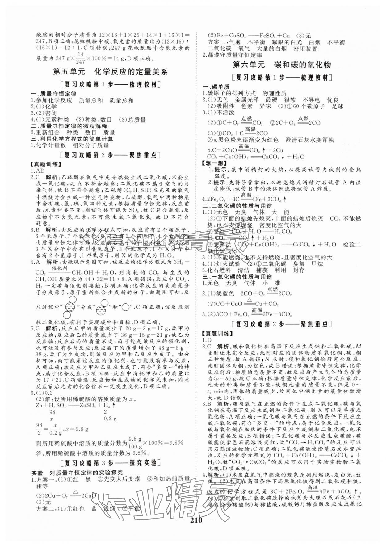 2025年新中考集訓(xùn)中考總復(fù)習(xí)化學(xué)&nbsp;參考答案第3頁