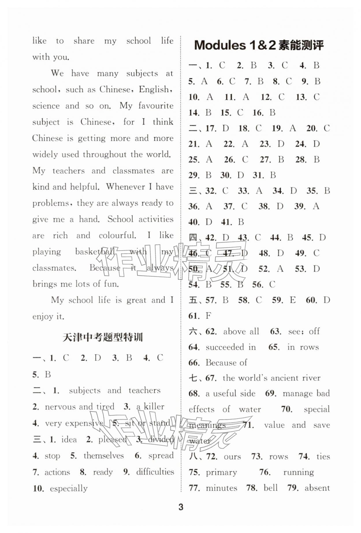 2026年通城学典课时作业本九年级英语下册外研版天津专版&nbsp;第3页