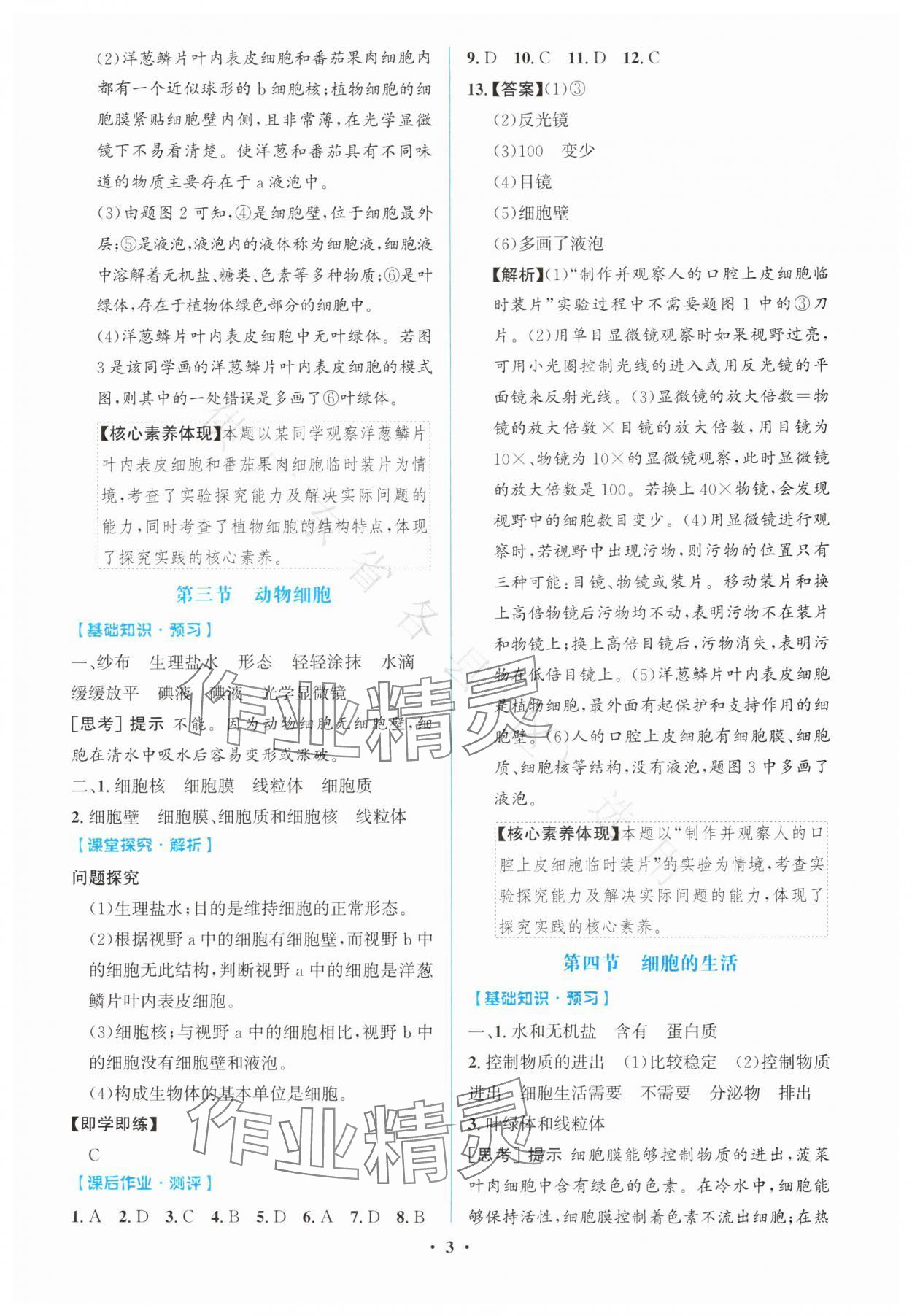 2025年同步解析与测评学考练七年级生物上册人教版广东专版&nbsp;第3页