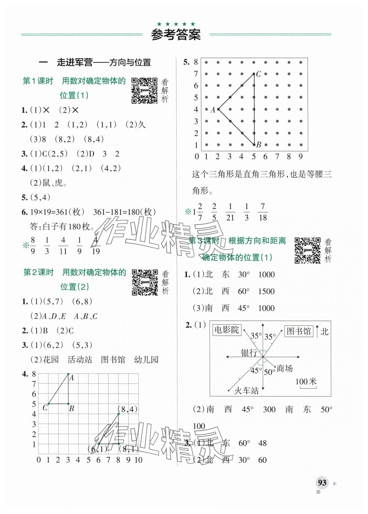 2025年小學(xué)學(xué)霸作業(yè)本五年級(jí)數(shù)學(xué)上冊(cè)青島版54制 參考答案第1頁(yè)