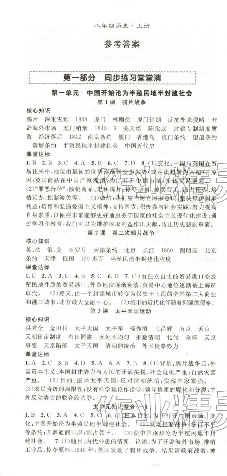 2025年名师学案八年级历史上册人教版 第1页