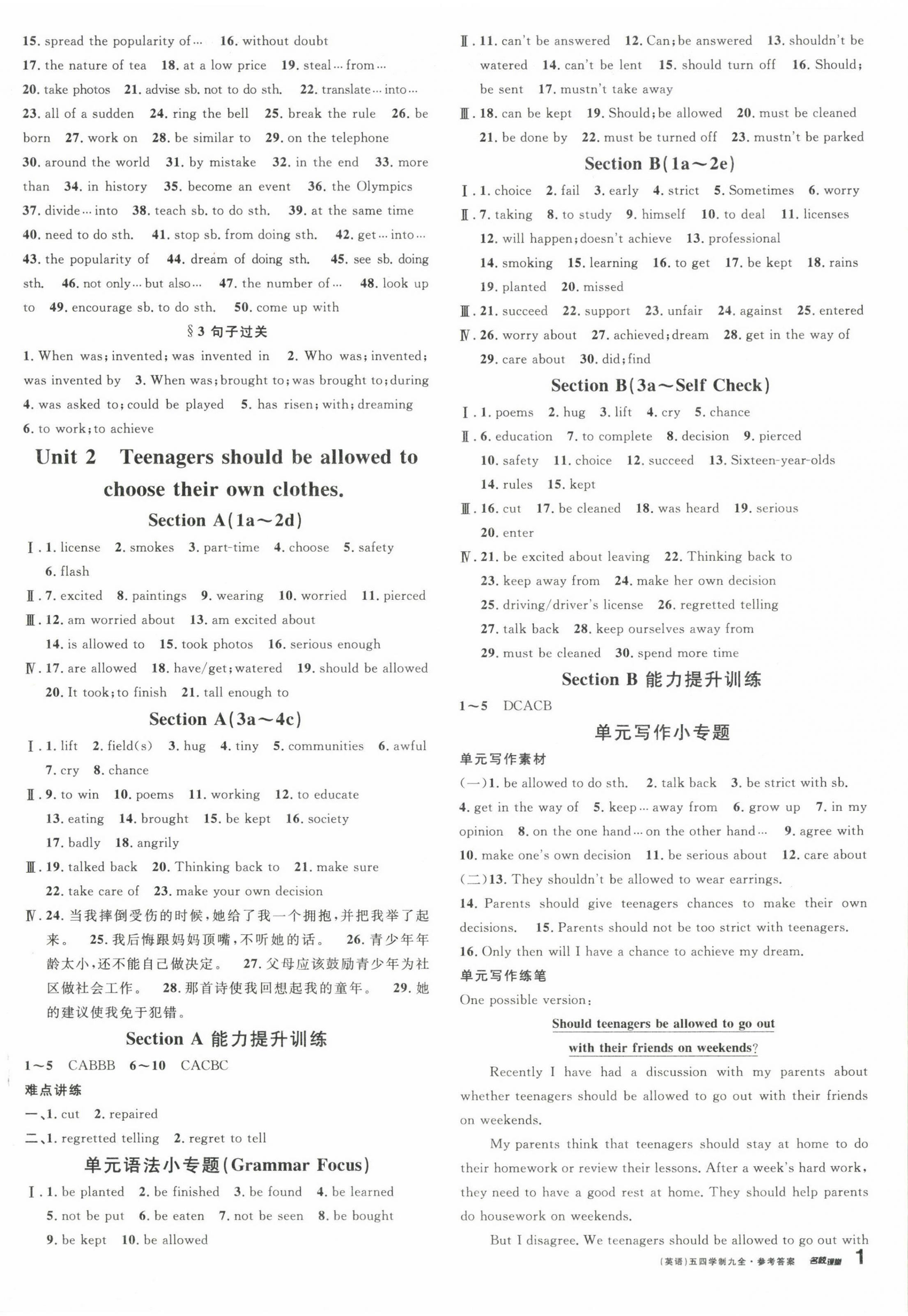 2025年名校課堂九年級(jí)英語全一冊(cè)魯教版五四制山東專版 第2頁